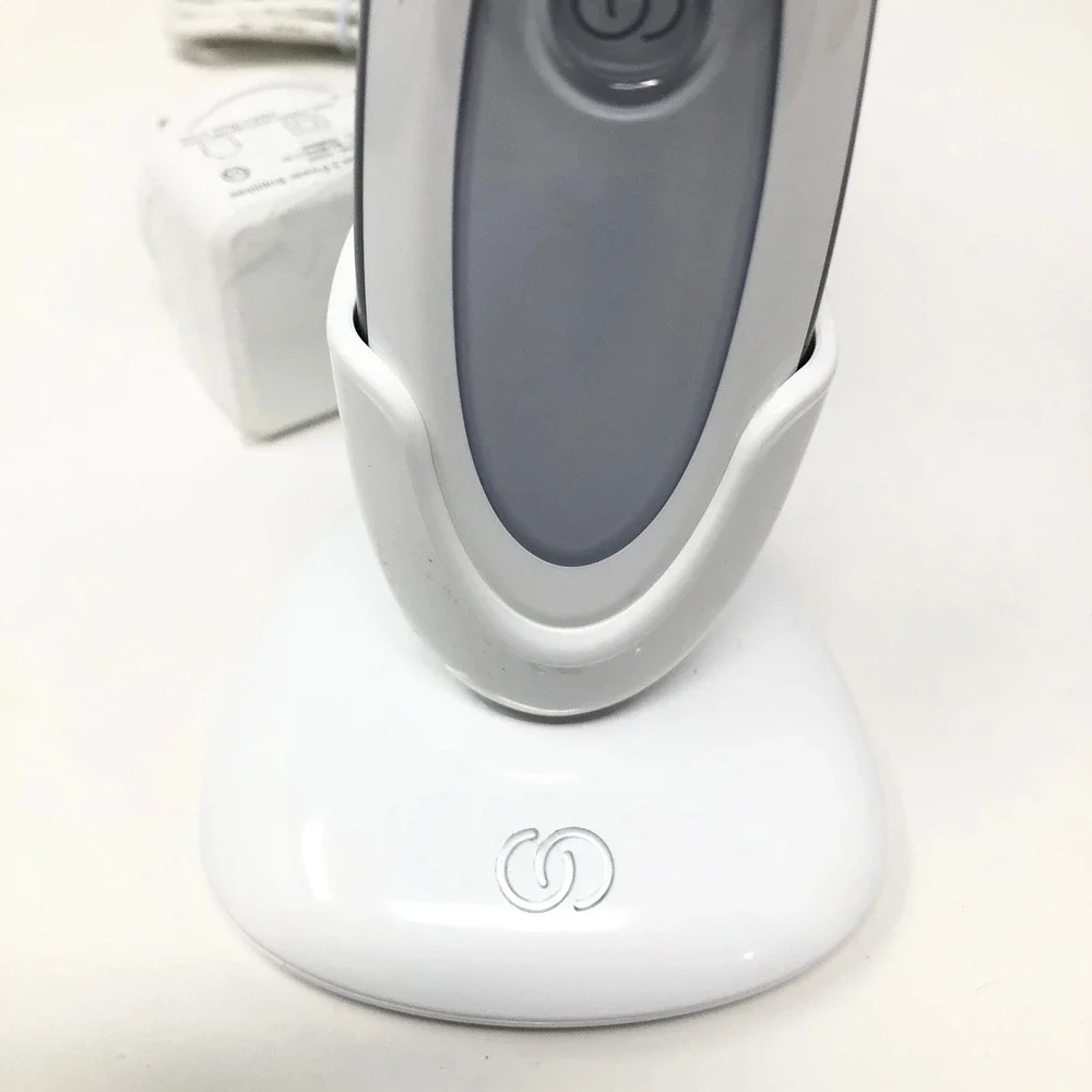 Nu Skin ageLOC LumiSpa Facial Cleansing Device White Blue with Charging Base